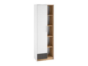 Szafa Torino 04 - Biały / MDF Grafit Mat / Dąb Castello - ML Meble