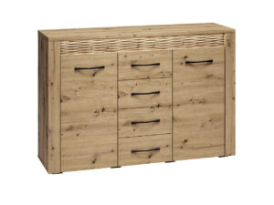 Komoda Artis 07 - Dąb Artisan / MDF ryflowany - ML Meble