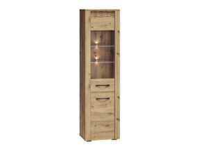 Witryna Artis 03 - Dąb Artisan / MDF ryflowany - ML Meble