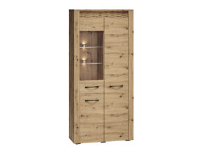 Witryna Artis 04 - Dąb Artisan / MDF ryflowany - ML Meble