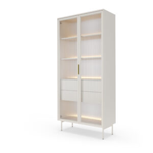 Witryna wysoka Lumi 2D 2S  + LED - Kaszmir