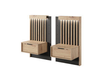 Szafki nocne 2 sztuki Tally - Dąb Artisan / Antracyt