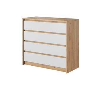 Komoda 93 Xelo - Biały Mat / Dąb Craft Złoty
