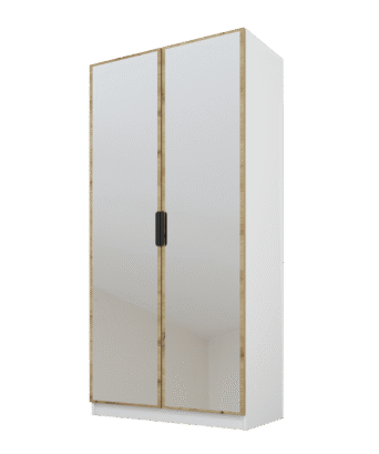 Szafa Cynthia 2D 100 cm 2 Lustra - Dąb Artisan / Biały
