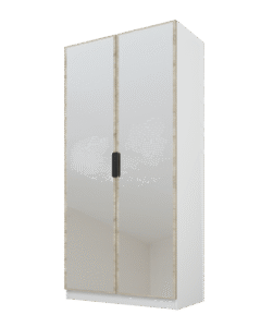 Szafa Cynthia 2D 100 cm 2 Lustra - Dąb Sonoma / Biały