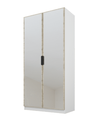 Szafa Cynthia 2D 100 cm 2 Lustra - Dąb Sonoma / Biały