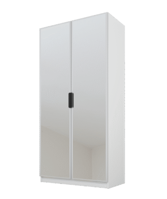 Szafa Cynthia 2D 100 cm 2 Lustra - Szary / Biały