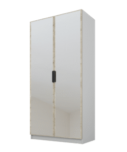 Szafa Cynthia 2D 100 cm 2 Lustra - Dąb Sonoma / Szary