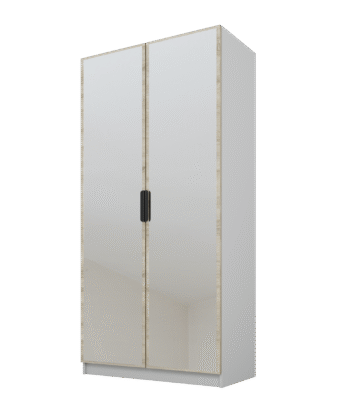 Szafa Cynthia 2D 100 cm 2 Lustra - Dąb Sonoma / Szary