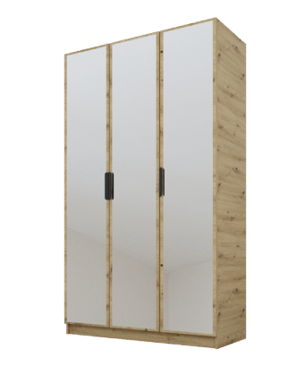 Szafa Cynthia 3D 120 cm 3 Lustra - Dąb Artisan / Dąb Artisan