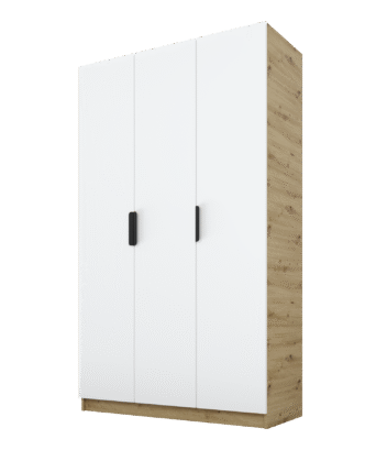 Szafa Cynthia 3D 120 cm - Biały / Dąb Artisan
