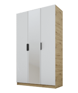Szafa Cynthia 3D 150 cm 1 Lustro - Szary / Dąb Artisan