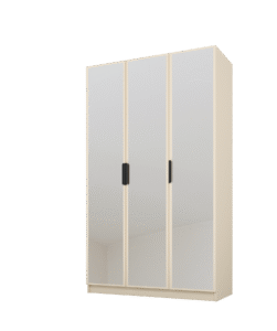 Szafa Cynthia 3D 150 cm 3 Lustra - Mink Beż / Mink Beż