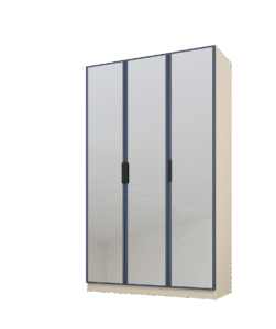 Szafa Cynthia 3D 120 cm 3 Lustra - Grafit / Mink Beż