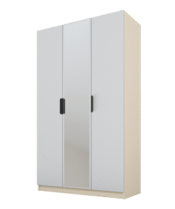 Szafa Cynthia 3D 150 cm 1 Lustro - Szary / Mink Beż