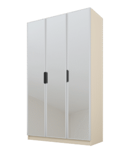 Szafa Cynthia 3D 150 cm 3 Lustra - Szary / Mink Beż