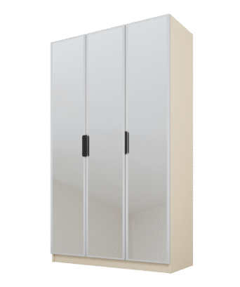 Szafa Cynthia 3D 120 cm 3 Lustra - Szary / Mink Beż