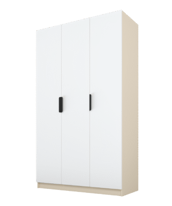 Szafa Cynthia 3D 120 cm - Biały / Mink Beż