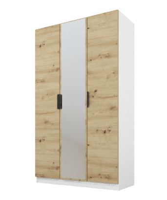Szafa Cynthia 3D 120 cm 1 Lustro - Dąb Artisan / Biały