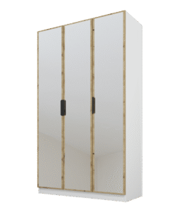 Szafa Cynthia 3D 120 cm 3 Lustra - Dąb Artisan / Biały