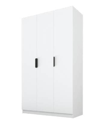 Szafa Cynthia 3D 120 cm - Biały / Biały