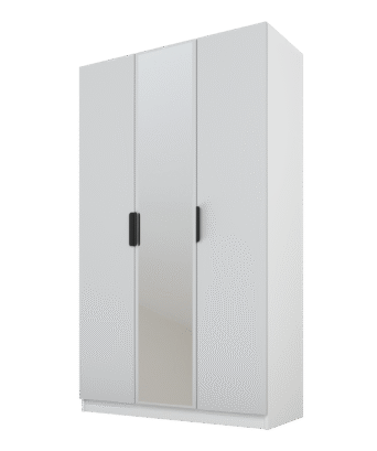 Szafa Cynthia 3D 120 cm 1 Lustro - Szary / Biały