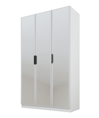 Szafa Cynthia 3D 120 cm 3 Lustra - Szary / Biały