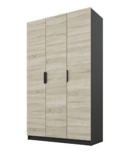 Szafa Cynthia 3D 120 cm - Dąb Sonoma / Grafit