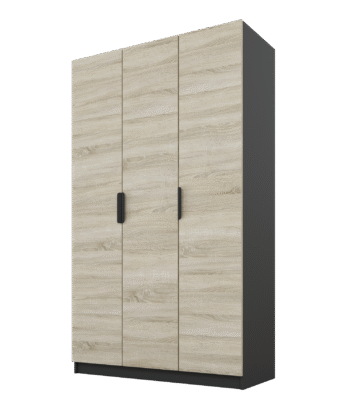 Szafa Cynthia 3D 120 cm - Dąb Sonoma / Grafit