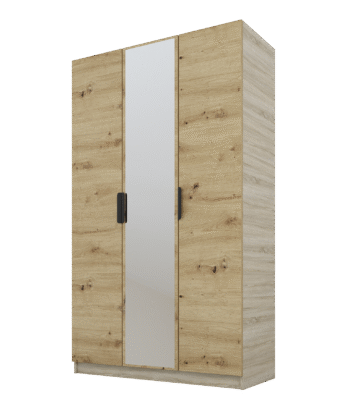 Szafa Cynthia 3D 120 cm 1 Lustro - Dąb Artisan / Dąb Sonoma