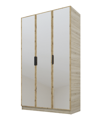 Szafa Cynthia 3D 120 cm 3 Lustra - Dąb Artisan / Dąb Sonoma