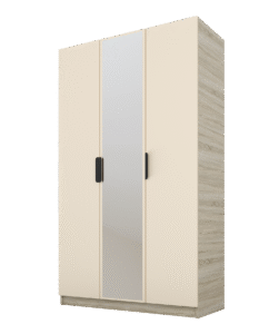 Szafa Cynthia 3D 120 cm 1 Lustro - Mink Beż / Dąb Sonoma