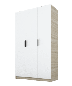 Szafa Cynthia 3D 150 cm - Biały / Dąb Sonoma