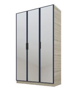Szafa Cynthia 3D 120 cm 3 Lustra - Grafit / Dąb Sonoma