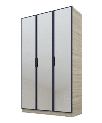 Szafa Cynthia 3D 120 cm 3 Lustra - Grafit / Dąb Sonoma