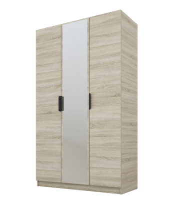 Szafa Cynthia 3D 120 cm 1 Lustro - Dąb Sonoma / Dąb Sonoma