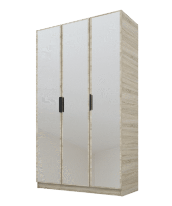 Szafa Cynthia 3D 120 cm 3 Lustra - Dąb Sonoma / Dąb Sonoma