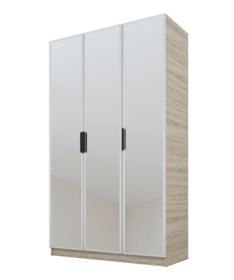 Szafa Cynthia 3D 120 cm 3 Lustra - Szary / Dąb Sonoma