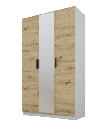 Szafa Cynthia 3D 120 cm 1 Lustro - Dąb Artisan / Szary