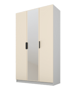 Szafa Cynthia 3D 150 cm 1 Lustro - Mink Beż / Szary