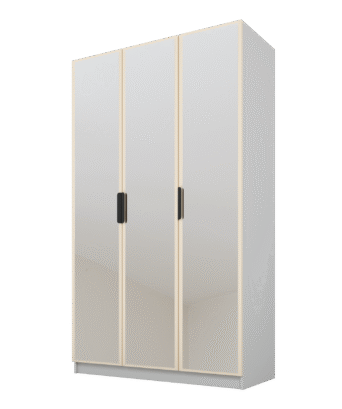 Szafa Cynthia 3D 120 cm 3 Lustra - Mink Beż / Szary
