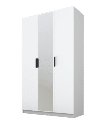 Szafa Cynthia 3D 120 cm 1 Lustro - Biały / Szary