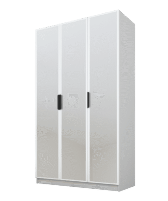 Szafa Cynthia 3D 120 cm 3 Lustra - Biały / Szary