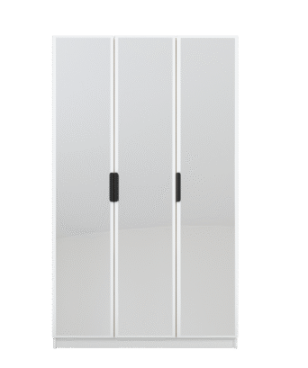 Szafa Cynthia 3D 120 cm 3 Lustra - Biały / Biały