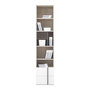 Regał Remo RM5 - Dąb Wilton Biały / Biały Lux / Antracyt