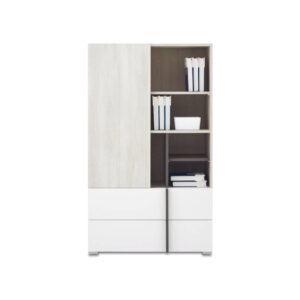 Regał Remo RM6 - Dąb Wilton Biały / Biały Lux / Antracyt