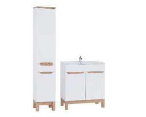 Zestaw meblowy Bali z umywalką i szafką wysoką 800 - SET-BW LAVA 80CM BALI 800 - White