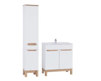 Zestaw meblowy Bali z umywalką i szafką wysoką 800 - SET-BW LAVA 80CM BALI 800 - White