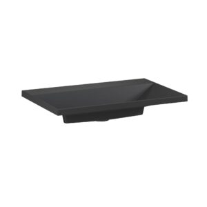 Umywalka kwarcowa Edge 70cm z otworem na baterię - Czarny