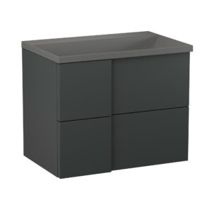 Szafka podumywalkowa 70cm Edge z umywalką kwarcową - Antracyt Półmat